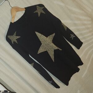 Stella + Lorenzo gold star sweater size XS